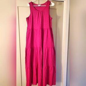Sleeveless tiered pink maxi dress, NWT
